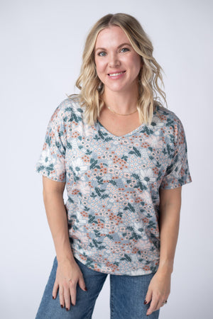 Chloe Cozy Tee - Ditsy Blush Floral by Michelle Mae