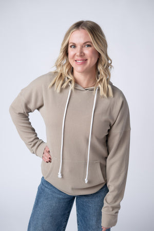 Kacey Ribbed Hoodie - Mocha by Michelle Mae