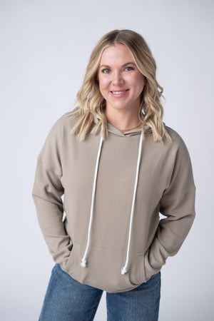 Kacey Ribbed Hoodie - Mocha by Michelle Mae