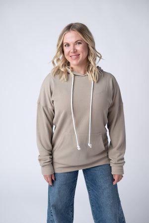 Kacey Ribbed Hoodie - Mocha by Michelle Mae
