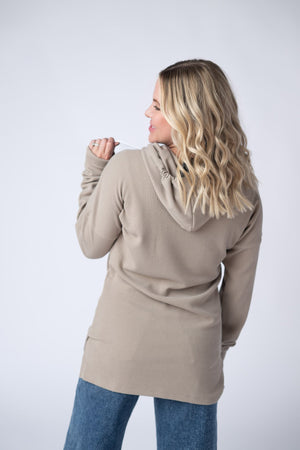 Kacey Ribbed Hoodie - Mocha by Michelle Mae