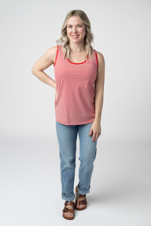 Micro Striped Tank - Red by Michelle Mae