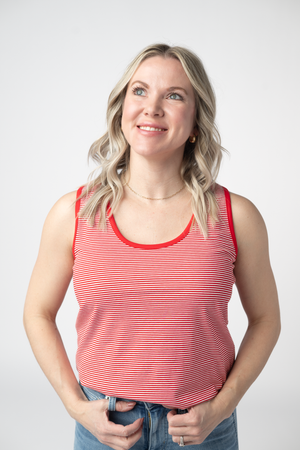 Micro Striped Tank - Red by Michelle Mae