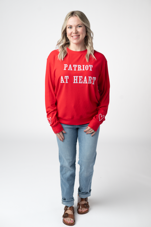 Corrine Embroidered Pullover Top - Patriot at Heart by Michelle Mae