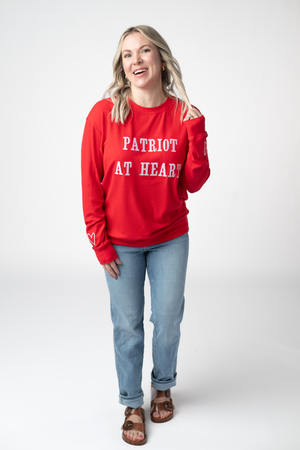 Corrine Embroidered Pullover Top - Patriot at Heart by Michelle Mae