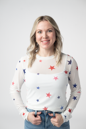 Mesh Long Sleeve Top - Stars by Michelle Mae