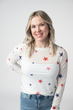 Mesh Long Sleeve Top - Stars by Michelle Mae