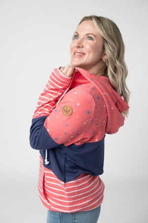 Colorblock Fullzip - Liberty Stars, Navy, and Stripes Trio by Michelle Mae
