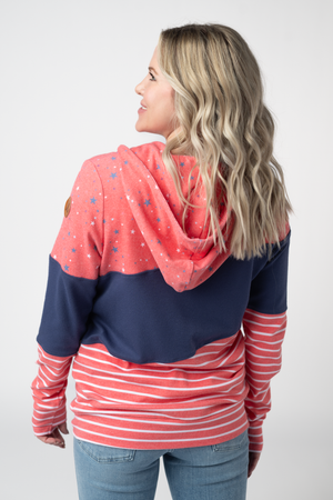Colorblock Fullzip - Liberty Stars, Navy, and Stripes Trio by Michelle Mae