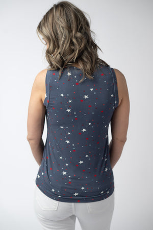 Noelle Tank - Navy Liberty Stars by Michelle Mae