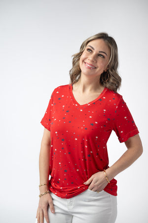 Sophie Top - Red Liberty Stars by Michelle Mae