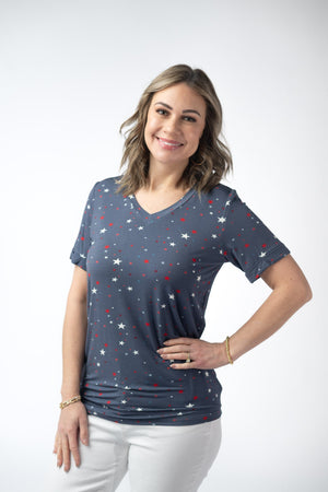 Sophie Top - Blue Liberty Stars by Michelle Mae