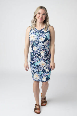 Mariah Ribbed Dress - Daisy Blues by Michelle Mae