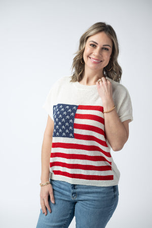 American Flag Open Knit Top by Michelle Mae