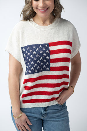 American Flag Open Knit Top by Michelle Mae