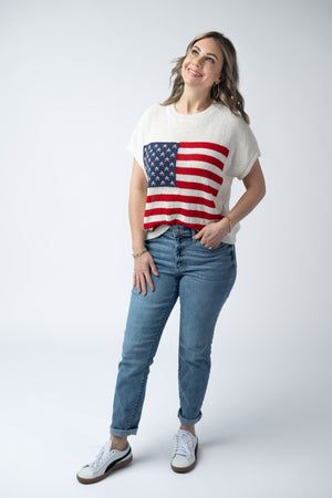 American Flag Open Knit Top by Michelle Mae