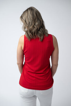 Mila Zipper Tank - Red by Michelle Mae