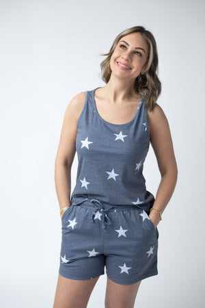 Jamie Shorts - Faded Navy Stars by Michelle Mae