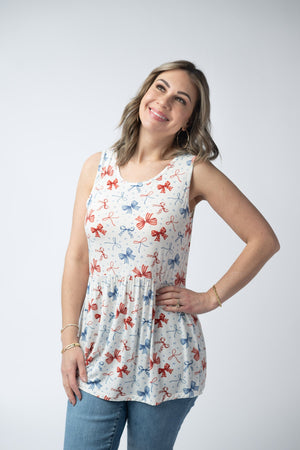 Renee Ruffle Tank Top - American Bows by Michelle Mae