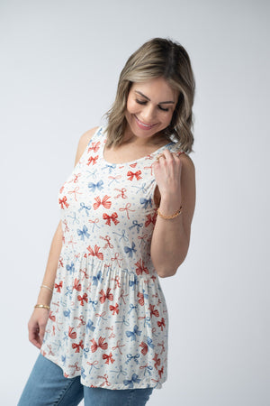 Renee Ruffle Tank Top - American Bows by Michelle Mae