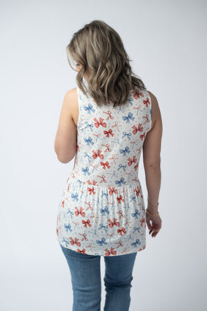 Renee Ruffle Tank Top - American Bows by Michelle Mae