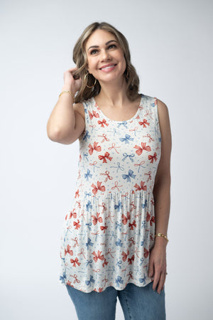 Renee Ruffle Tank Top - American Bows by Michelle Mae