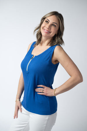 Mila Zipper Tank - Blue by Michelle Mae