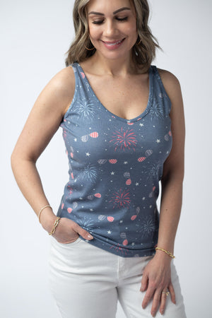 Kennedy Tank - Aviators and Fireworks by Michelle Mae
