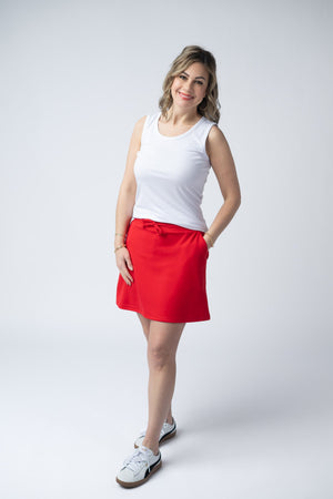 Serena Luxe Skort - Red by Michelle Mae