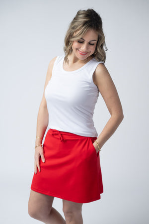 Serena Luxe Skort - Red by Michelle Mae