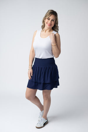 Roxie Ruffle Skort - Navy by Michelle Mae