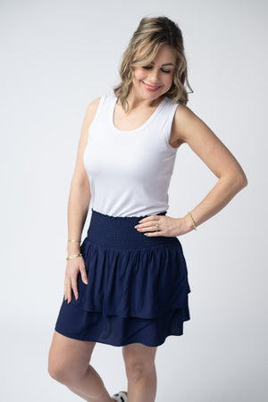 Roxie Ruffle Skort - Navy by Michelle Mae
