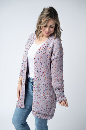 Carly Confetti Dot Cardigan - Lavender by Michelle Mae