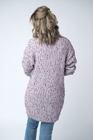 Carly Confetti Dot Cardigan - Lavender by Michelle Mae