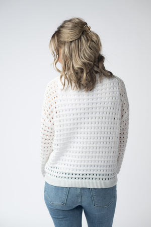 USA Sequin Flag Open Knit Pullover by Michelle Mae