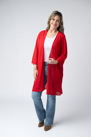 Ellie Cover-Up Kimono - Red by Michelle Mae