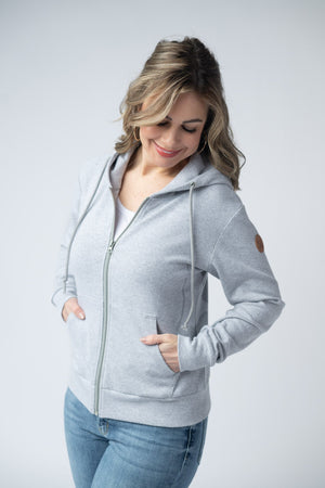 Fullzip Hoodie - Light Grey by Michelle Mae