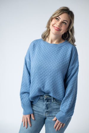 Gianna Pullover Sweater - Blue by Michelle Mae