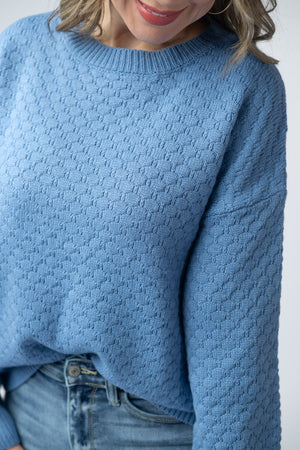 Gianna Pullover Sweater - Blue by Michelle Mae