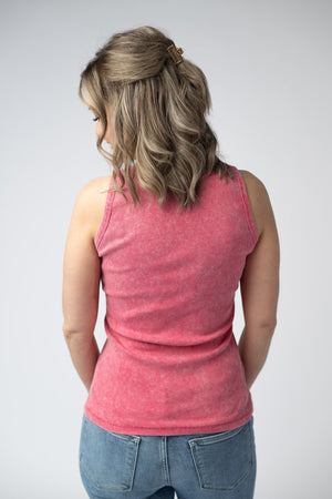 Audrey Vintage Wash Tank - Red by Michelle Mae