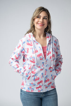 Fullzip Hoodie - Patriotic Cherries by Michelle Mae
