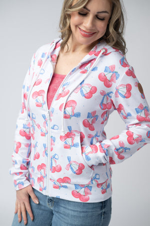 Fullzip Hoodie - Patriotic Cherries by Michelle Mae