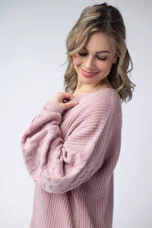 Talina Textured Sweater - Rose by Michelle Mae