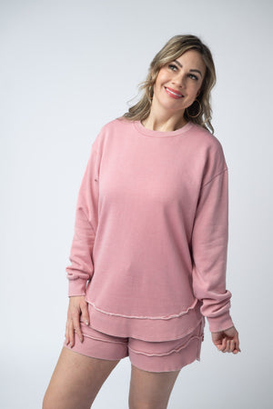 Vintage Wash Pullover - Dusty Pink by Michelle Mae