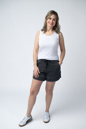 French Terry Stevie Shorts - Black by Michelle Mae