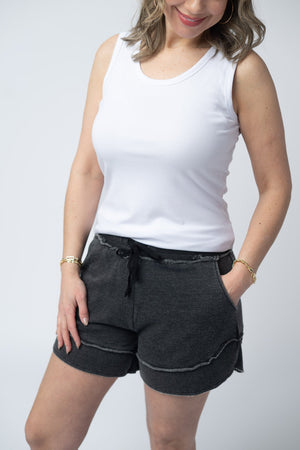 French Terry Stevie Shorts - Black by Michelle Mae