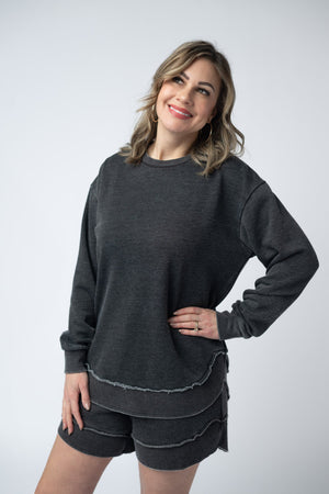 Vintage Wash Pullover - Black by Michelle Mae