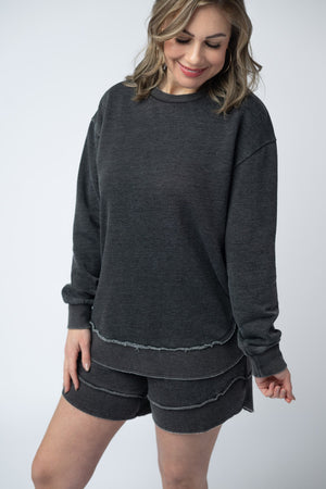 Vintage Wash Pullover - Black by Michelle Mae