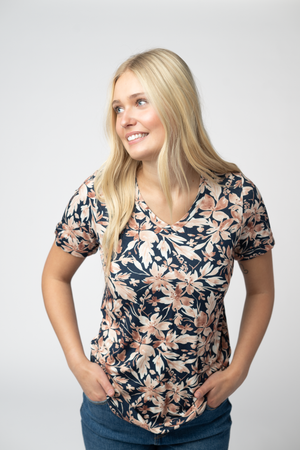 PREBOOK Sophie Top - Navy Autumn Petals