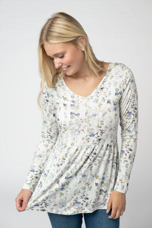 PREBOOK Long Sleeve Sarah Ruffle Top - Olive Meadow